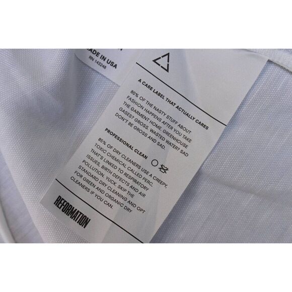 Reformation - "Cruz" Wrap Dress in White Linen, size Small #14 - Picture 11 of 12